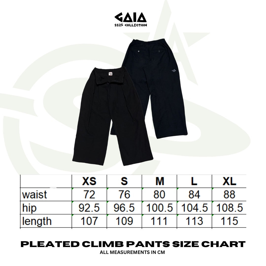 Pleated Climb Pants Black