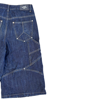 Futurist Double Knee Jorts Indigo