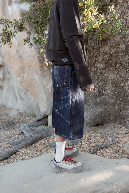 Futurist Double Knee Jorts Indigo